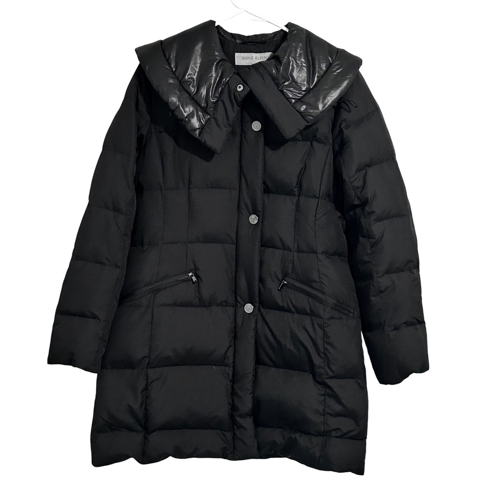 Anne Klein Coat Black 50% Down Puffer Coat Women's Size Medium Washable